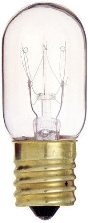 Satco S3911 Model 15T7/N Incandescent Light Bulb, Clear Finish, 15 Watts, T7 Lamp Shape, Intermediate Base, E17 ANSI Base, 130 Voltage, 2 1/4'' MOL, 0.88'' MOD, C-5A Filament, 95 Initial Lumens, 2500 Average Rated Hours, RoHS Compliant, UPC 045923039119 (SATCOS3911 SATCO-S3911 S-3911)