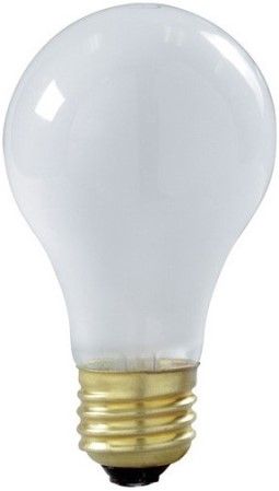 Satco S3927 Model 60A/RS/TF/2PK Shatterproof Coated Incandescent Light Bulb, Frost Finish, 60 Watts, A19 Lamp Shape, Medium Base, E26 ANSI Base, 130 Voltage, 4 1/8'' MOL, 2.38'' MOD, C-9 Filament, 520 Initial Lumens, 5000 Average Rated Hours, Vibration service, Long Life, Brass Base, RoHS Compliant, UPC 045923039270 (SATCOS3927 SATCO-S3927 S-3927)
