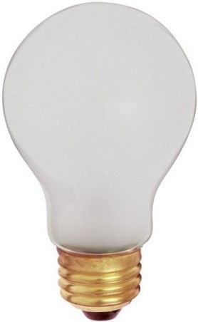 Satco S3929 Model 100A/RS/TF/2PK Shatterproof Coated Incandescent Light Bulb, Frost Finish, 100 Watts, A19 Lamp Shape, Medium Base, E26 ANSI Base, 130 Voltage, 4 1/8'' MOL, 2.38'' MOD, C-9 Filament, 960 Initial Lumens, 5000 Average Rated Hours, Vibration service, Long Life, Brass Base, RoHS Compliant, UPC 045923039294 (SATCOS3929 SATCO-S3929 S-3929)