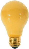 Satco S3938 Model 60A/Bug Incandescent Light Bulb, Yellow Finish, 60 Watts, A19 Lamp Shape, Medium Base, E26 ANSI Base, 130 Voltage, 4 1/8'' MOL, 2.38'' MOD, C-9 Filament, 2000 Average Rated Hours, Household or Commercial use, Long Life, RoHS Compliant, UPC 045923039386 (SATCOS3938 SATCO-S3938 S-3938) 