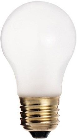 Satco S3949 Model 15A15/F Incandescent Light Bulb, Frost Finish, 15 Watts, A15 Lamp Shape, Medium Base, E26 ANSI Base, 130 Voltage, 3 1/2'' MOL, 1.88'' MOD, C-9 Filament, 100 Initial Lumens, 2500 Average Rated Hours, Household or Commercial use, Vibration Service, Long Life, RoHS Compliant, UPC 045923039492 (SATCOS3949 SATCO-S3949 S-3949)