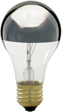 Satco S3956 Model 100A/SL Incandescent Light Bulb, Silver Crown Finish, 100 Watts, A19 Lamp Shape, Medium Base, E26 ANSI Base, 130 Voltage, 4 1/8'' MOL, 2.38'' MOD, C-9 Filament, 960 Initial Lumens, 1500 Average Rated Hours, Household or Commercial use, Long Life, RoHS Compliant, UPC 045923039560 (SATCOS3956 SATCO-S3956 S-3956)