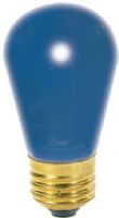 Satco S3963 Model 11S14/B Incandescent Light Bulb, Ceramic Blue Finish, 11 Watts, S14 Lamp Shape, Medium Base, E26 ANSI Base, 130 Voltage, 3 1/2'' MOL, 1.75'' MOD, CC-9 Filament, 2500 Average Rated Hours, RoHS Compliant, UPC 045923039638 (SATCOS3963 SATCO-S3963 S-3963) 