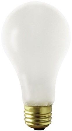 Satco S3973 Model 100A21/TF Shatterproof Coated Incandescent Light Bulb, Frost Finish, 100 Watts, A21 Lamp Shape, Medium Base, E26 ANSI Base, 130 Voltage, 5 5/16'' MOL, 2.63'' MOD, C-9 Filament, 1000 Initial Lumens, 2500 Average Rated Hours, Vibration service, Long Life, Brass Base, RoHS Compliant, UPC 045923039737 (SATCOS3973 SATCO-S3973 S-3973)
