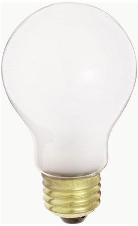 Satco S4077 Model 60A19/W/230V Incandescent Light Bulb, Warm White Finish, 60 Watts, A19 Lamp Shape, Medium Base, E26 ANSI Base, 230 Voltage, 2700 Kelvin Temp, 4 1/8'' MOL, 2.38'' MOD, C-9 Filament, 570 Initial Lumens, 1000 Average Rated Hours, Household or Commercial use, Long Life, RoHS Compliant, UPC 045923040771 (SATCOS4077 SATCO-S4077 S-4077)