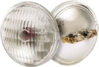 Satco S4318 Model 4502 Miniature Light Bulb, 50 Watts, PAR36 Lamp Shape, Screw Termnial Base, MP2 ANSI Base, 28 Voltage, 2.75'' MOL, 400 Average Rated Hours, 10000 Candle Power, Display lighting, Emergency lighting, Equipment lighting, UPC 045923043185 (SATCOS4318 SATCO-S4318 S-4318) 
