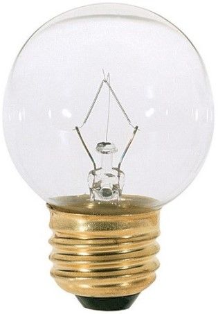 Satco S4538 Model 25G16 1/2 Incandescent Light Bulb, Clear Finish, 25 Watts, G16 1/2 Lamp Shape, Medium Base, E26 ANSI Base, 120 Voltage, 3 1/4'' MOL, 2.06'' MOD, CC-2V Filament, 220 Initial Lumens, 1500 Average Rated Hours, Special application incandescent, Long Life, Brass Base, RoHS Compliant, UPC 045923045387 (SATCOS4538 SATCO-S4538 S-4538)