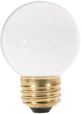Satco S4542 Model 40G16 1/2/W Incandescent Light Bulb, Gloss White Finish, 40 Watts, G16 1/2 Lamp Shape, Medium Base, E26 ANSI Base, 120 Voltage, 3 1/4'' MOL, 2.06'' MOD, CC-2V Filament, 330 Initial Lumens, 1500 Average Rated Hours, Special application incandescent, Long Life, Brass Base, RoHS Compliant, UPC 045923045424 (SATCOS4542 SATCO-S4542 S-4542)