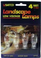 Satco S4551 Model W2.1x9.5d Landscape Miniature Lamp, 4 Watts, T5 Lamp Shape, Mini Wedge Base, 4T5 ANSI Base, 12 Voltage, 0.62'' MOL, 1.50'' MOD, C2R Filament, 1000 Average Rated Hours, Low wattage, Long Life, UPC 045923045516 (SATCOS4551 SATCO-S4551 S-4551) 