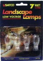 Satco S4552 Model W2.1x9.5d Landscape Miniature Lamp, 7 Watts, T6 Lamp Shape, Mini Wedge Base, 7T5 ANSI Base, 12 Voltage, 0.62'' MOL, 1.50'' MOD, C2R Filament, 1000 Average Rated Hours, Low wattage, Long Life, UPC 045923045523 (SATCOS4552 SATCO-S4552 S-4552) 