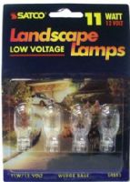 Satco S4553 Model W2.1x9.5d Landscape Miniature Lamp, 11 Watts, T7 Lamp Shape, Mini Wedge Base, 11T5 ANSI Base, 12 Voltage, 0.62'' MOL, 1.50'' MOD, C2R Filament, 1000 Average Rated Hours, Low wattage, Long Life, UPC 045923045530 (SATCOS4553 SATCO-S4553 S-4553) 