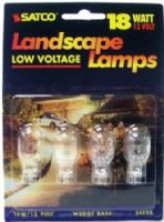 Satco S4554 Model W2.1x9.5d Landscape Miniature Lamp, 18 Watts, T7 Lamp Shape, Mini Wedge Base, 18T5 ANSI Base, 12 Voltage, 0.62'' MOL, 1.50'' MOD, C2R Filament, 1000 Average Rated Hours, Low wattage, Long Life, UPC 045923045547 (SATCOS4554 SATCO-S4554 S-4554) 