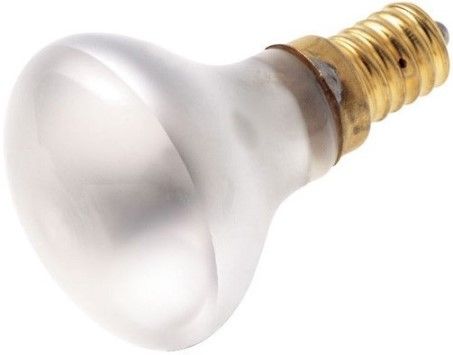 Satco S4706 Model 40R14/E14 Incandescent Light Bulb, Frost Finish, 40 Watts, R14 Lamp Shape, Medium Base, E26 ANSI Base, 130 Voltage, 2 5/8'' MOL, 1.75'' MOD, CC-2V Filament, 280 Initial Lumens, 1500 Average Rated Hours, General Service Reflector, Household or Commercial use, Long Life, Brass Base, RoHS Compliant, UPC 045923047060 (SATCOS4706 SATCO-S4706 S-4706)