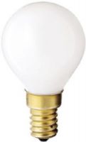 Satco S4708 Model 40G14/W Incandescent Light Bulb, Gloss White Finish, 40 Watts, G14 Lamp Shape, European Base, E14 ANSI Base, 130 Voltage, 3 1/8'' MOL, 1.75'' MOD, CC-9 Filament, 330 Initial Lumens, 1500 Average Rated Hours, Long Life, Brass Base, RoHS Compliant, UPC 045923047084 (SATCOS4708 SATCO-S4708 S-4708) 