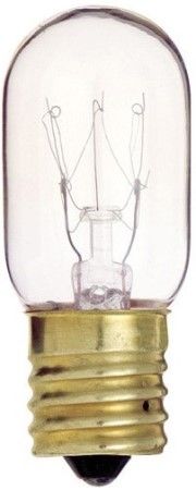 Satco S4720 Model 25T8/N Incandescent Light Bulb, Clear Finish, 25 Watts, T8 Lamp Shape, Intermediate Base, E17 ANSI Base, 130 Voltage, 2 5/8'' MOL, 1.00'' MOD, C-5A Filament, 190 Initial Lumens, 2500 Average Rated Hours, RoHS Compliant, UPC 045923047206 (SATCOS4720 SATCO-S4720 S-4720)