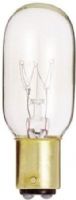 Satco S4721 Model 25T8/DC Incandescent Light Bulb, Clear Finish, 25 Watts, T8 Lamp Shape, DC Bay Base, BA15d ANSI Base, 130 Voltage, 2 5/8'' MOL, 1.00'' MOD, C-5A Filament, 190 Initial Lumens, 2500 Average Rated Hours, RoHS Compliant, UPC 045923047213 (SATCOS4721 SATCO-S4721 S-4721) 