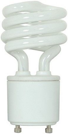 Satco S8203 Model 13GU24/27 Spiral Compact Fluorescent, 13 Watts, T2 Lamp Shape, GU24 Base, 1.81'' MOD, 3.62'' MOL, 800 Initial Lumens, 10000 Average Rated Hours, 2700 Kelvin Temp, 82 CRI, Self-ballasted Spiral CFL, Uses 75% less energy than equivalent incandescent lamps, Long Life, Instant On, Approved to totally enclosed fixtures, ENERGY STAR, RoHS Compliant, UL Listed, UPC 045923082030 (SATCOS8203 SATCO-S8203)