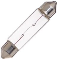 Satco VG020 Model 6411 Miniature Lamp Bulb, 10 Watts, T3 1/4 Lamp Shape, Festoon Base, SV8.5-8 ANSI Base, 12 Voltage, 0.83 Amps, 1.73'' MOL, 0.38'' MOD, 200 Average Rated Hours, Special Application miniature lamp, Low wattage, Long life, UPC 046135394072 (SATCOVG020 SATCO-VG020 VG-020 VG 020) 