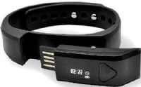 Ematic SB312BK TrackBand, Black, Wrist-Worn Fitness Tracker, Tracks Steps/Distance/Calories/Progress, Monitors Your Sleep Quality, Integrated LED Display, Shows Current Time, Text Message Notifications for Android, Water Resistant, Silent Alarm for Waking, Wireless Connection via Bluetooth 4.0, UPC 817707015783 (SB-312BK SB312-BK SB-312-BK SB312 SB 312BK) 