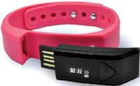 Ematic SB312PK TrackBand, Pink, Wrist-Worn Fitness Tracker, Tracks Steps/Distance/Calories/Progress, Monitors Your Sleep Quality, Integrated LED Display, Shows Current Time, Text Message Notifications for Android, Water Resistant, Silent Alarm for Waking, Wireless Connection via Bluetooth 4.0, UPC 817707015806 (SB-312PK SB312-PK SB-312-PK SB312 SB 312PK) 