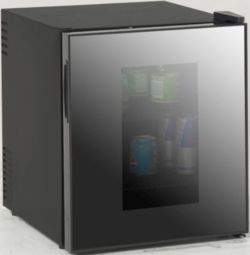 Avanti SBCA017G Deluxe Beverage Cooler, Black Cabinet with See thru Window, 1.7 Cu. Ft. Capacity, Unique State-of-the-Art Super Conductor Cooling Technology, Whisper Quiet Operation, LED interior light with ON/OFF switch, See Thru Door with Mirrored Framed Finish, 2 Removable and Adjustable Shelves, Reversible Door, 20.25