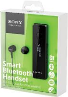 Sony SBH52 Smart Bluetooth Handset, Black, Dual-function wireless audio accessory, Handheld for calling and hands free for calling and listening to music, Handset and headset, One-touch (NFC) connect and go, Music experience, Bluetooth 3.0, Multipoint connectivity, FM radio with RDS, Android app enabled, HD Voice ready, UPC 095673856849 (SBH-52 SBH 52 SB-H52 SBH52BLACK) 