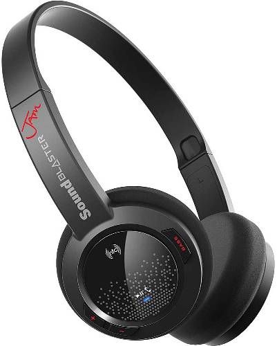 Creative SBJAM Sound Blaster JAM Ultra Light Wireless Headset for Comfort and Portable Playback; Powered up for Your Wireless Enjoyment; One-click Solution; Ultra light weight with soft ear cushions for long listening comfort; 32 mm Neodymium drivers to deliver rich, resonant sound with maximum bass response; UPC 054651188075 (SB-JAM SB JAM)