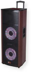 QFX SBX-6612200BT Professional PA Speaker with Built-In Amplifier and Bluetooth Music Streaming, Wood, USB/SD/FM Player with Remote Control, 7 Band Graphic Equalizer, Display, LED-lit Speakers, Microphone Input with Echo, AUX-In, Handle and Wheels, 2x12" Woofer, 8" Tweeter, Music Power 4000Watt p.m.p.o, UPC 606540030127 (SBX6612200BT SBX 6612200BT SBX-6612200-BT SBX-6612200) 