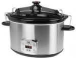 Kalorik SC 41175 SS Stainless Steel 8qt. Slow Cooker with Digital control and Locking Lid; Extra-large 7.6L / 8.0Qt capacity for cooking for the whole family; Cool-touch handles and locking lid make it safe to bring to the table or to a potluck party; Brushed stainless steel housing; Digital control panel with delay timer, cooking time setting and cooking speed setting ("Low", "High" and "Keep warm"); Chromed panel frame; Ceramic crock pot; UPC 848052002906 (SC41175SS SC 41175 SS) 