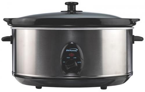 Brentwood Appliances SC-150S Stainless Steel 6.5 Quart Slow Cooker; 6.5 Quart Capacity; Stainless Steel Body; 3 Heat Setting; High, Low, Auto; Removable Ceramic Pot; Tempered Glass Lid; Cool Touch Handles; LED Power Indicator; Power: 320 Watts; Approval Code: cUL; Item Weight: 13.0 lbs; Item Dimension (LxWxH): 16.5 x 11.75 x 9.5; Colored Box Dimension: 17 x 13 x 9; Case Pack: 2; Case Pack Weight: 30 lbs; Case Pack Dimension: 20 x 15 x 15.5 (SC150S SC-150S SC-150S)