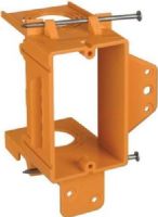 Carlon SC100A Low Voltage Brackets, Orange; Designed for the installation of low-voltage devices such as a cable television, data communications or telephone jacks; PVC construction; Resi-Rings with concentric knockouts accept 3/4", 1" and 1-1/4" Resi-Gard; Bracket horizontally mounts on wood or steel studs; UPC 034481161882 (SC-100A SC 100A SC100) 