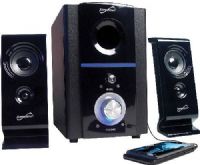 Supersonic SC-1120 Multimedia 2.1 Speaker System With USB/SD Inputs, Powerful Speaker System, Simple Wired Connection to Audio Devices with USB Input, Built-in USB Input, SD Card Slot Input, FM Radio, 15W + 3W x 2 RMS Power, Impedance 4 ohm, Signal Noise 75dB, Power Consumption 21W (RMS), Frequency Response 50Hz-18Hz, S/N 75dB, UPC 639131011205 (SC1120 SC 1120)  
