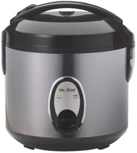 Sunpentown SC-1201S Six Cups Rice Cooker with Stainless Steel Body, Easy one-button operation, Automatic keep warm system, for up to 12 hours, Cool touch exterior, Air-tight lid locks in moisture and flavor, Cook and Keep Warm indicator lights, Removable non-stick inner pot with Non-Stick Fluoropolymer coating (SC1201S SC 1201S SC-1201 SC1201)