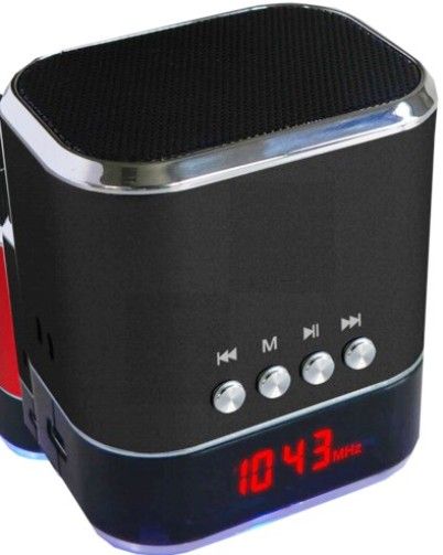 SuperSonic SC-1325BLK Portable Speaker, Black, Micro SD Card Slot, USB Input (Cable Included), Auxiliary Input Allows You to Connect to MP3, MP4, PC, Laptop and More; MP3 Music File Format, Built-In FM Radio, Built-In Stand With Blue Light, Built In Lithium Rechargeable Battery, Power Supply DC 5 Volt, Sensitivity 80dB, UPC 639131213258 (SC1325BLK SC-1325-BLK SC-1325 BLK SC1325 SC 1325BLK)