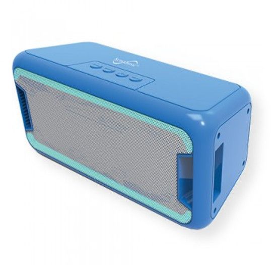 Supersonic SC1566BTBL Portable Bluetooth Speaker; Blue; Wireless portable BT speaker; Powerful speakerphone allows you to talk through the speaker when receiving a phone call; Seamlessly stream and share music and calls anywhere; Built in BT receiver allows you to wirelessly connect to your iPad, iPhone, iPod, android tablet, laptop and more; UPC 639131315662 (SC1566BTBL SC1566BT-BL SC1566BTBLSPEAKER SC1566BTBL-SPEAKER SC1566BTBLSUPERSONIC SC1566BTBL-SUPERSONIC)