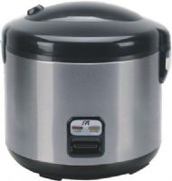 Sunpentown SC-1813SS Rice Cooker with Stainless Body; 10 cups/1.8 Liter Capacity; Easy one-button operation; Automatic keep warm system; Cool touch exterior; Pressure-sealed inner locking lid; 3-Dimensional heating from top, sides and bottom; Cook and Keep Warm indicator lights; Removable non-stick inner pot; UPC 876840005327 (SC1813SS SC 1813SS SC-1813S SC-1813) 