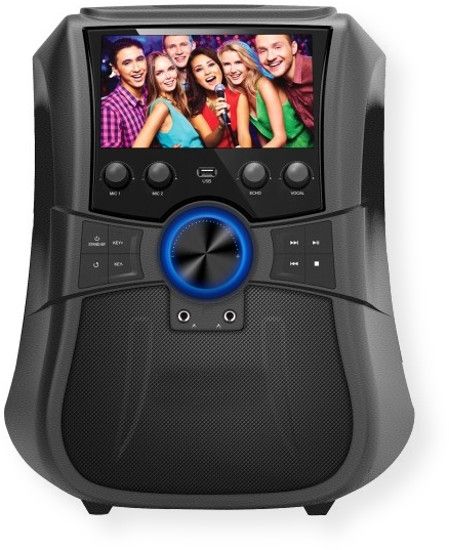 Supersonic SC3077K Portable Karaoke System With LCD Display; Black; This Speaker Delivers Durability, Flexibility, and Outstanding; Audio Performance with Exceptional Range; This Speaker System is Perfect for Outdoor Events and Home Entertainment; 7