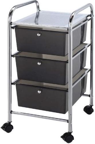 Alvin SC3SM Blue Hills Studio Storage Cart 3-Drawer (Deep) Smoke, Unique patented interlocking rail and drawer system that prevents shifting off the rails, Molded stops on drawers prevent drawer from pushing through the back of cart, Each drawer can hold up to 3 lbs, Carts have four casters (two locking), UPC 088354807643 (SC-3SM SC 3SM SC3-SM SC3 SM) 