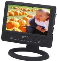 Supersonic SC-499D Portable LCD TV; 9" diagonal TFT LCD display; 640x234 resolution; 16:9, 4:3 selectable aspect ratios; Onscreen color, brightness, contrast controls; Auto channel programming; Built-in speaker; PAL/ATSC/NTSC tuners; Detachable built-in TV stand; Built-in rechargeable lithium-ion battery; AC/DC operational; UPC 639131304994 (SC499D SC 499D) 