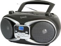 SuperSonic SC-504BLK Portable Audio System MP3/CD Player with USB/Aux Inputs & Am/FM Radio, Black, Power Output 1.5W x 2, Frequency Response 100Hz-16KHz, Dynamic High Performance Speakers, Top Loading CD Player, Plays MP3/CD, CD-R, CD-RW; Built-in USB Input, Auxiliary Input Jack for Use with External Audio Devices, UPC 639131025042 (SC504BLK SC 504BLK SC-504-BLK SC-504 BLK SC504 BLK) 