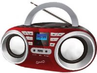 Supersonic SC-506-RD Portable Audio System, Red, 2 x 2W (RMS) Power Output, Frequency Range: FM 87.5-108Mhz, Frequency Response 100Hz-16KHz, Top Loading Programmable MP3/CDPlayer, LCD Display, Built-in USB Input Allows You toPlay Media Devices Such as an MP3 Player, Built-in FM Radio, 3.5mm Auxiliary Input for Most Audio Devices, UPC 639131805061 (SC506RD SC506-RD SC-506RD SC-506) 