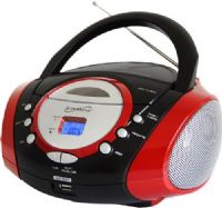 SuperSonic SC-508RED Portable Audio System MP3/CD Player, Red, Dynamic High Performance Speakers, Top Loading CD Player; Plays MP3/CD, CD-R, CD-RW; Built-in USB Input, Auxiliary Input Jack for Use with External Audio Devices, Built-in AM/FM Radio, Analog Tuning Radio, LCD Display, Telescopic Antenna, Rotary Volume/Tuning Control, UPC 639131085084 (SC508RED SC 508RED SC-508-RED SC-508 SC508) 
