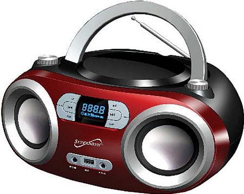 Supersonic SC-509BT-RD Portable Bluetooth Audio System, Red; Top Loading Programmable MP3/CD Player; Plays MP3/CD, CD, CD-R, CD-RW; LCD Display; Built-In BT Receiver Allows You to Stream Music From Your iPad, iPhone, iPod, Smartphone, Android Tablet, Laptop, MP3 Player and Other BT Enabled Devices; UPC 639131805095 (SC509BTRD SC509BT-RD SC-509BTRD SC-509BT) 