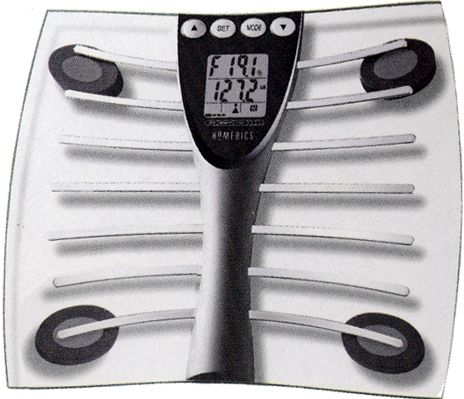 Homedics SC-571 Glass Body Scale Body Fat Analyzer Memory, Advanced bathroom scale with integrated body fat analyzer, Four-digit, three-line LCD readout and body fat range graph (SC-571     SC571)