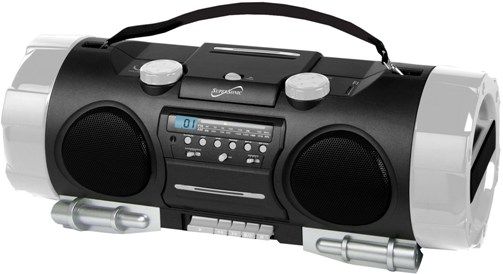 SuperSonic SC-711 High Performance Portable CD/MP3 Player with AM/FM Radio and USB Input, Home Audio System, Top Loading CD Player, Compatible with CD, CD-R, CD-RW, MP3/WMA; USB Input Connection, SD Card Slot Input, Auxiliary Input for Most External Audio Players, CD Repeat/All Function, LCD Digital Display, UPC 639131007116 (SC711 SC 711)