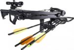 Sigthmark SC73001 Risen XT 350 Crossbow Kit; 350 FPS arrow speed; Compound levering system; Quick and quiet cams; Composite, ultra-stiff split limb design; Durable, CNC machined riser; Telescope stock for customized fit; Draw Weight 180lbs; Arrow Speed 350fps (390 grain); Arrow Speed 330fps (425 grain); Power Stroke 13"; Length 35.5" - 38"; UPC 810119018694 (SC73001 SC73001) 