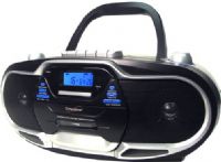 SuperSonic SC-744 Portable MP3/CD Player with Cassette Recorder & AM/FM Radio, Top Loading MP3/CD Player, Single Cassette Recorder, Programmable Track Memory, Play, Pause, Skip and Repeat Functions; Auto Stop Cassette Recorder, Rotary Volume Control, Dynamic High Performance Speakers, UPC 639131007444 (SC744 SC 44) 