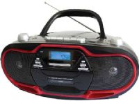 Supersonic SC-745RD Portable Audio System with USB, Red; Dynamic High Performance Speakers; Top Loading MP3/CD Player; Compatible with MP3/CD, CD, CD-R, CD-RW; AM/FM Radio; Single Cassette Recorder; Built-in USB Input Allows You to Play Media Devices Such as an MP3 Player; Auxiliary Input Jack For Use with External Audio Devices; UPC 639131807457 (SC745RD SC 745RD SC745-RD SC-745) 