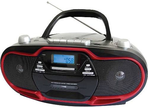 Supersonic SC-745RD Portable Audio System with USB, Red; Dynamic High Performance Speakers; Top Loading MP3/CD Player; Compatible with MP3/CD, CD, CD-R, CD-RW; AM/FM Radio; Single Cassette Recorder; Built-in USB Input Allows You to Play Media Devices Such as an MP3 Player; Auxiliary Input Jack For Use with External Audio Devices; UPC 639131807457 (SC745RD SC 745RD SC745-RD SC-745)