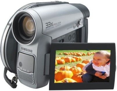 Samsung SC-DC164 Remanufactured Digital Camcorder, 33x Optical Zoom/1200x Digital Zoom, Records on 3.5-Inch DVD-RW, DVD-R, DVD+RW, DVD+R-Dual Layer Discs, 2.7-Inch Wide LCD-230K Color Viewfinder, USB 2.0 Connection, A/V Output, Digital Image Stabilization, 16:9 Recording and Viewing Option, 640 x 480 Resolution, MPEG4 Recording/Webcam (SC-DC164 SC DC164 C SCDC164)